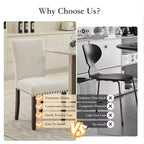 Lot de 2 chaises de salle à manger, ensemble de chaises de salle à manger rembourrées avec clous décoratifs/pieds en bois et coussins. Chaises de salon modernes