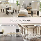 Lot de 2 chaises de salle à manger, ensemble de chaises de salle à manger rembourrées avec clous décoratifs/pieds en bois et coussins. Chaises de salon modernes