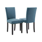 Lot de 2 chaises de salle à manger, ensemble de chaises de salle à manger rembourrées avec clous décoratifs/pieds en bois et coussins. Chaises de salon modernes