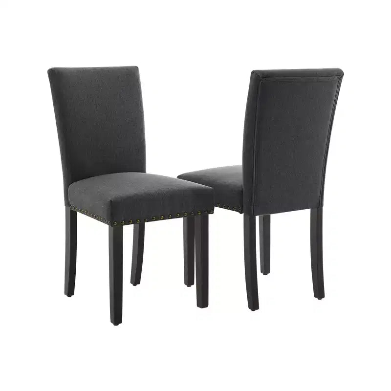 Lot de 2 chaises de salle à manger, ensemble de chaises de salle à manger rembourrées avec clous décoratifs/pieds en bois et coussins. Chaises de salon modernes