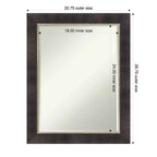 Amanti Art Odin Miroir Mural de Salle de Bain en Bois biseauté Petite Bronze Antique 28,75 x 22,75 po