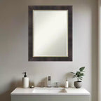 Amanti Art Odin Miroir Mural de Salle de Bain en Bois biseauté Petite Bronze Antique 28,75 x 22,75 po