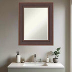 Miroir mural de salle de bain Amanti Art Moab Bronze biseauté 31,5 x 25,5 po