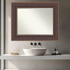 Miroir mural de salle de bain Amanti Art Moab Bronze biseauté 31,5 x 25,5 po