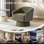 Fauteuil pivotant 360° Modern, en chenille douce et ronde, Fauteuil rond simple avec accoudoirs, pour salon