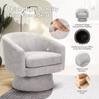 Fauteuil pivotant 360° Modern, en chenille douce et ronde, Fauteuil rond simple avec accoudoirs, pour salon