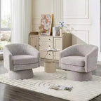 Fauteuil pivotant 360° Modern, en chenille douce et ronde, Fauteuil rond simple avec accoudoirs, pour salon