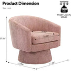 Fauteuil pivotant 360° Modern, en chenille douce et ronde, Fauteuil rond simple avec accoudoirs, pour salon