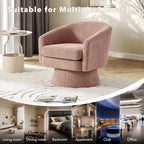 Fauteuil pivotant 360° Modern, en chenille douce et ronde, Fauteuil rond simple avec accoudoirs, pour salon