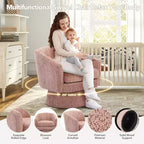 Fauteuil pivotant 360° Modern, en chenille douce et ronde, Fauteuil rond simple avec accoudoirs, pour salon