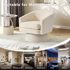 Fauteuil pivotant 360° Modern, en chenille douce et ronde, Fauteuil rond simple avec accoudoirs, pour salon