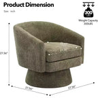 Fauteuil pivotant 360° Modern, en chenille douce et ronde, Fauteuil rond simple avec accoudoirs, pour salon
