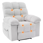 21.4In Wide Rocking Recliner Chair,Massage & Heat Function, Ergonomic Breathable Fabric with 2 Side Pockets & Remote for Living Room/Bedroom