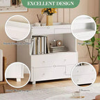 Commode à langer avec 5 tiroirs, commode de chambre de bébé moderne avec un espace de rangement ouvert, table à langer pour chambre à coucher, chambre de bébé