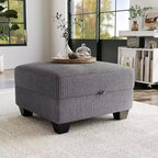Grand canapé sectionnel en U avec ottomane, canapé modulable convertible avec repose-pieds et 7 places pour salon, bureau - Gris