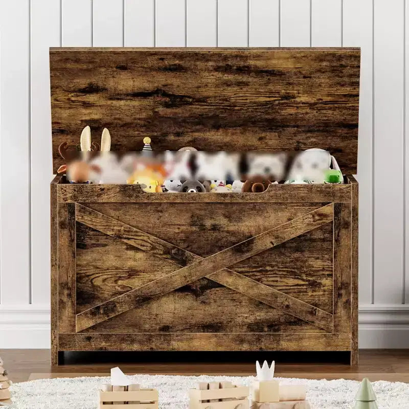 Banc de rangement coffre à jouets de 76 cm avec charnières de sécurité, idéal pour l'entrée, le salon ou la chambre