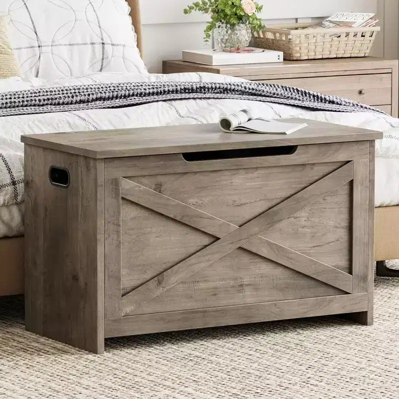 Banc de rangement coffre à jouets de 76 cm avec charnières de sécurité, idéal pour l'entrée, le salon ou la chambre