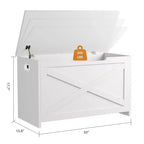 Banc de rangement coffre à jouets de 76 cm avec charnières de sécurité, idéal pour l'entrée, le salon ou la chambre