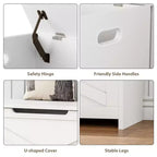 Banc de rangement coffre à jouets de 76 cm avec charnières de sécurité, idéal pour l'entrée, le salon ou la chambre