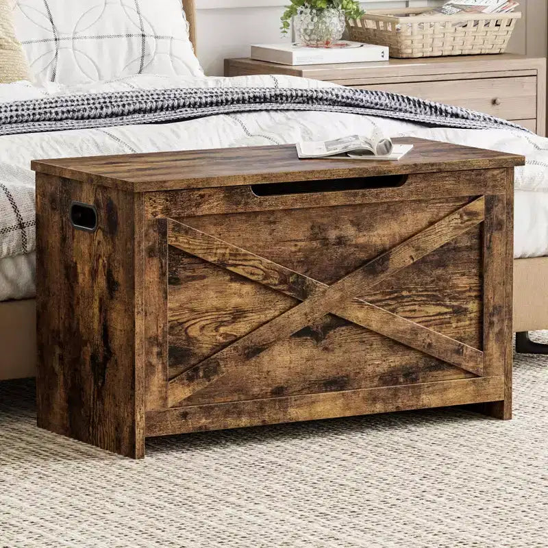 Banc de rangement coffre à jouets de 76 cm avec charnières de sécurité, idéal pour l'entrée, le salon ou la chambre