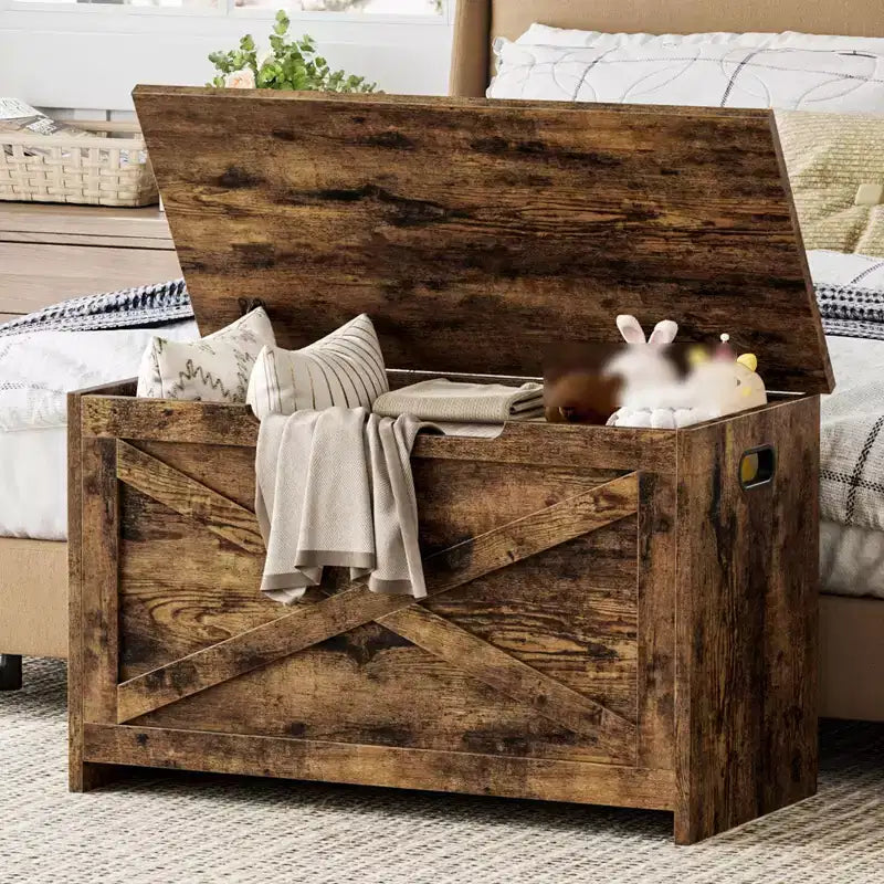 Banc de rangement coffre à jouets de 76 cm avec charnières de sécurité, idéal pour l'entrée, le salon ou la chambre