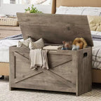 Banc de rangement coffre à jouets de 76 cm avec charnières de sécurité, idéal pour l'entrée, le salon ou la chambre