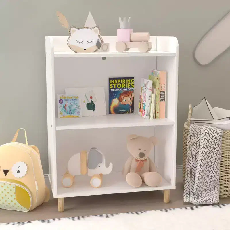 Étagère 2 en 1 pour enfants, étagère à livres avec rangement pour jouets, unité de rangement pour bébés et jeunes enfants, blanc