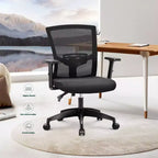 Captiva Designs Chaise de bureau ergonomique réglable en hauteur et accoudoirs pivotants, Noir