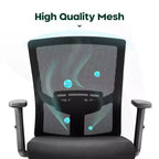 Captiva Designs Chaise de bureau ergonomique réglable en hauteur et accoudoirs pivotants, Noir