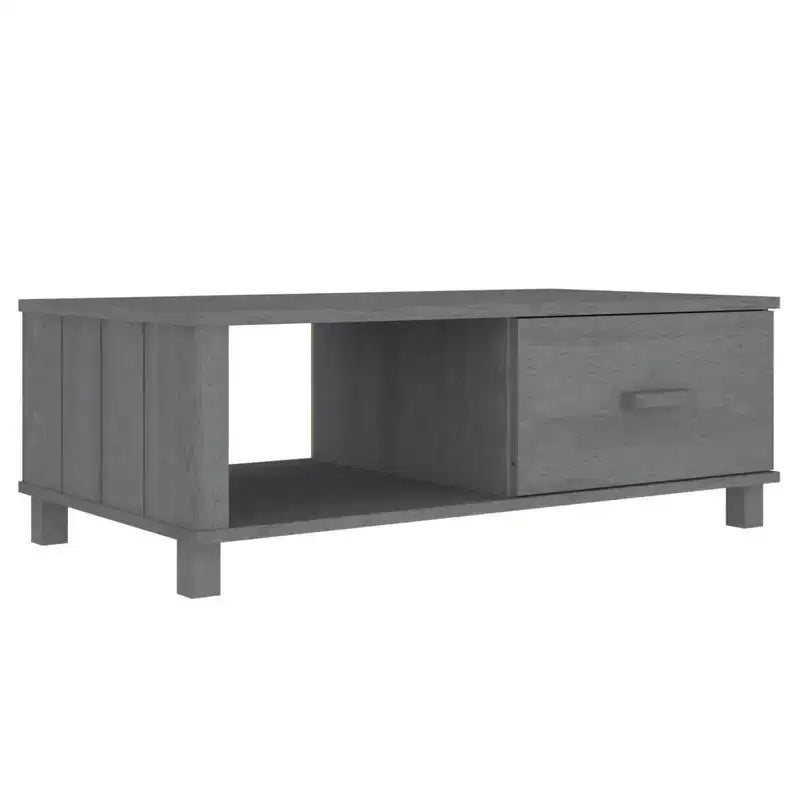 Table basse Gris foncé Pin massif, MDF 100 x 55 x 35 cm
