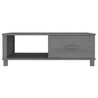 Table basse Gris foncé Pin massif, MDF 100 x 55 x 35 cm