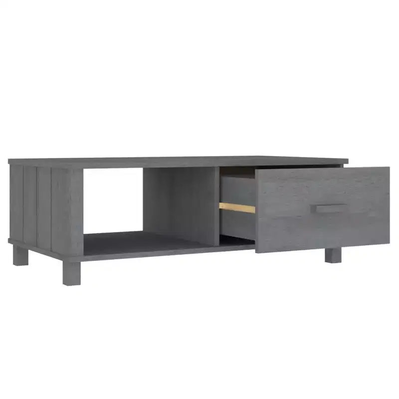 Table basse Gris foncé Pin massif, MDF 100 x 55 x 35 cm