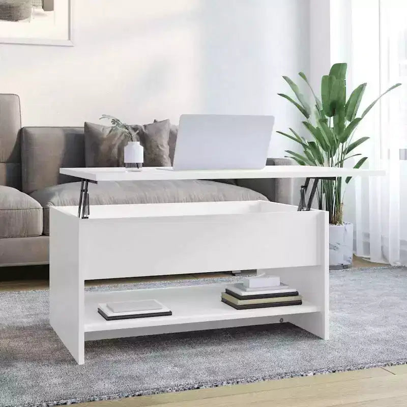 Coffee Table High gloss white Engineered wood 31.5 x 19.7 x 15.7 in