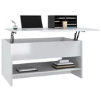 Table basse Bois d'ingénierie blanc brillant 80 x 50 x 40 cm