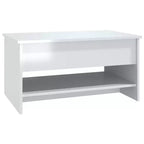 Table basse Bois d'ingénierie blanc brillant 80 x 50 x 40 cm