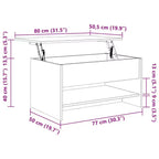 Table basse Bois d'ingénierie blanc brillant 80 x 50 x 40 cm
