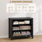Commode 4 Tiroirs pour Chambre à Coucher - Meuble de Rangement Noir en Bois avec Tiroirs pour Chambre, Salon, Couloir et Bureau