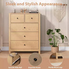 Commode 5 tiroirs pour chambre à coucher, commode haute moderne avec tiroirs de rangement, commode en bois pour chambre à coucher, entrée, couloir