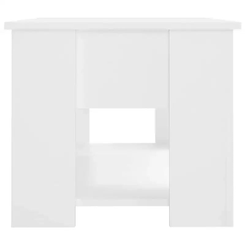 Table basse en bois d'ingénierie blanc, hauteur réglable moyenne