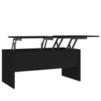 Table basse Bois d'ingénierie noir Moyenne Compartiments cachés