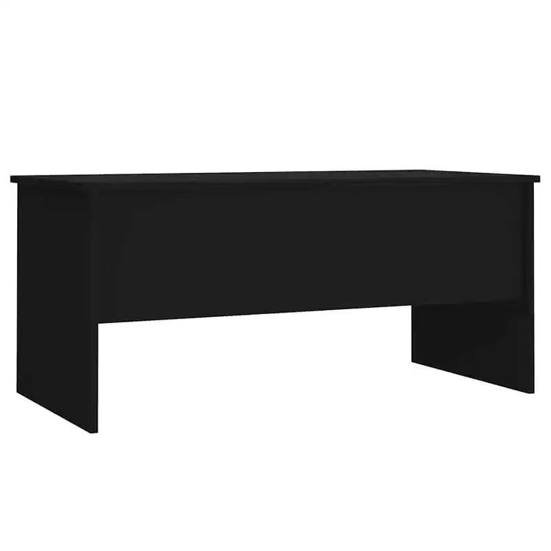 Table basse Bois d'ingénierie noir Moyenne Compartiments cachés