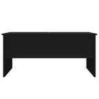 Table basse Bois d'ingénierie noir Moyenne Compartiments cachés