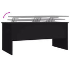 Table basse Bois d'ingénierie noir Moyenne Compartiments cachés