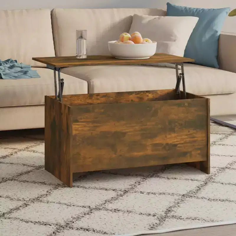 Coffee Table Smoked Oak Engineered Wood Medium