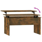 Table basse en bois d'ingénierie chêne fumé 80x50.5x41.5 cm