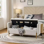 Banc de rangement capitonné rabattable Arrigo avec accoudoirs ART OF LIVING DESIGNS