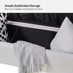 Banc de rangement capitonné rabattable Arrigo avec accoudoirs ART OF LIVING DESIGNS