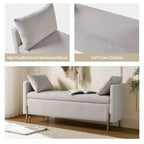 Banc de rangement capitonné rabattable Arrigo avec accoudoirs ART OF LIVING DESIGNS
