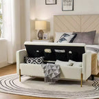 Banc de rangement capitonné rabattable Arrigo avec accoudoirs ART OF LIVING DESIGNS