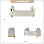 Banc de rangement capitonné rabattable Arrigo avec accoudoirs ART OF LIVING DESIGNS